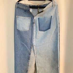 Denim Skirt with Patches